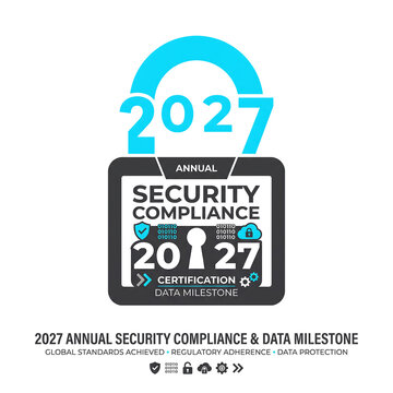 2027 annual security compliance certification milestone badge on transparent background