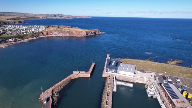 aerial view of port of Eyemouth 