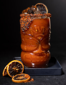 Red tomato spicy tiki cocktail