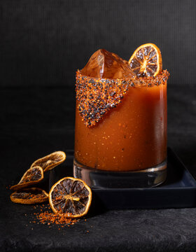 Bloody mary cocktail with citrus