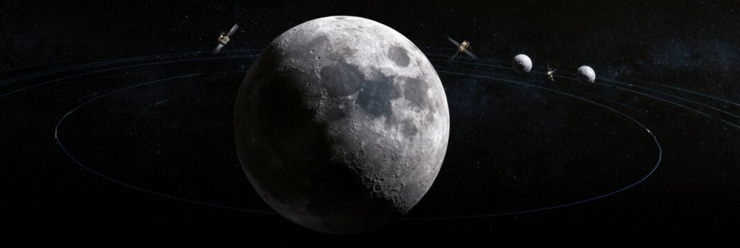 Small satellites provide communication coverage for lunar surface operations and help with cislunar communication infrastructure.
