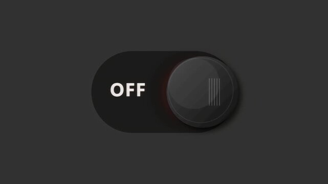 Realistic Dark Mode Toggle Switch Slider Button in Off Position for User Interface Design