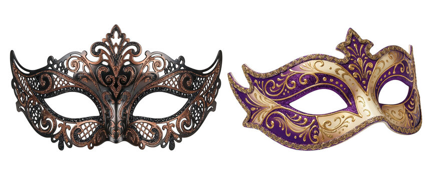 Ornate Venetian mask purple gold elaborate design