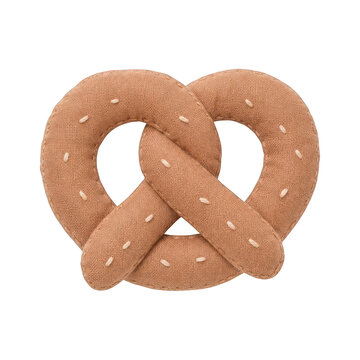 PNG Soft fabric pretzel shape isolated, transparent background