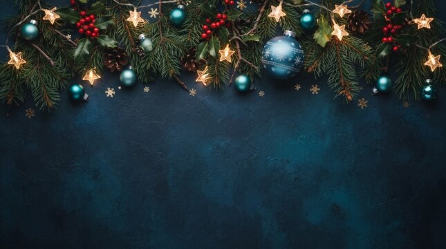 Christmas decor background with place for text
