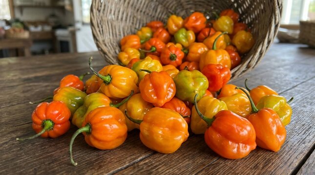 Fresh habanero peppers