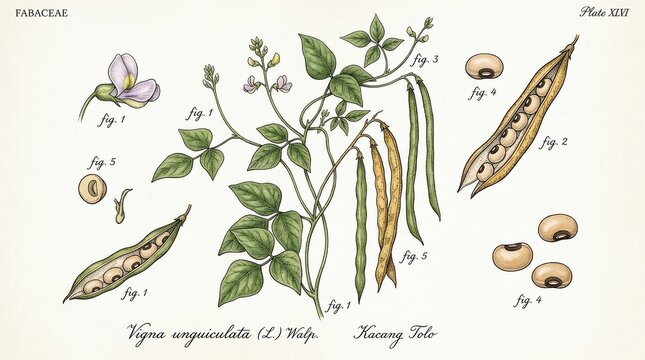 Kacang Tolo botanical illustration
