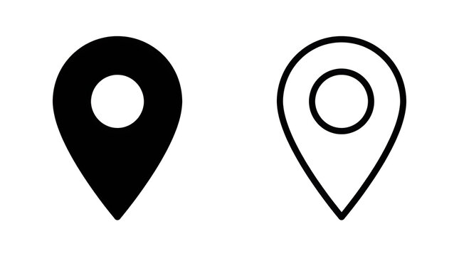 Simple location pin icon with dot