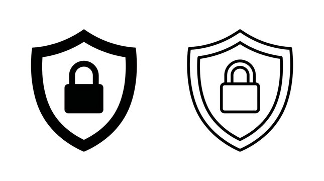 Shield with lock icon in two styles