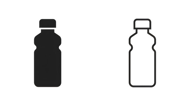 Simple bottle icon with cap silhouette