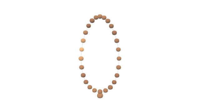 Floating brown textured organic spheres on white background