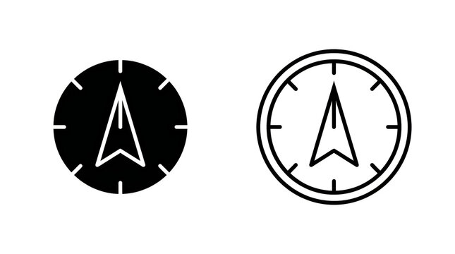 Minimalist compass rose navigation icon design