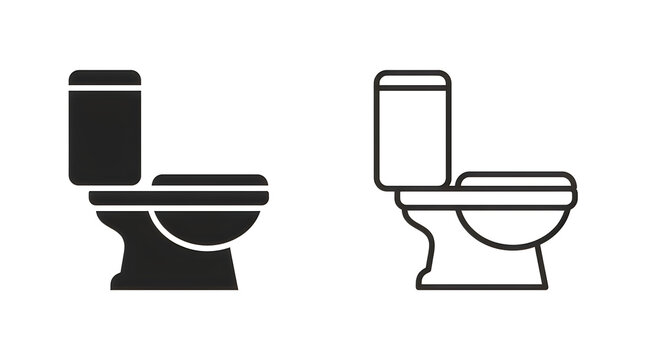 Two different toilet designs side by side