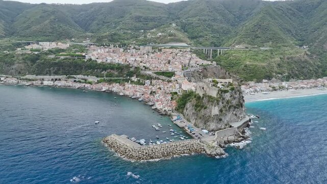 Scilla from a drone, Calabria, Italy