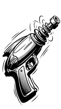 Retro sci-fi laser gun blaster illustration