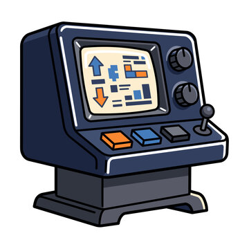 Control panel console with screen and buttons vector illustration