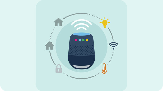 Smart speaker voice assistant controlling home automation devices through internet of things technology