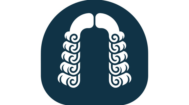 Simple Judicial Wig Icon Representing Law Justice and the Legal Court System