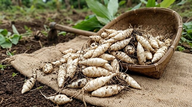 Fresh arrowroot harvest