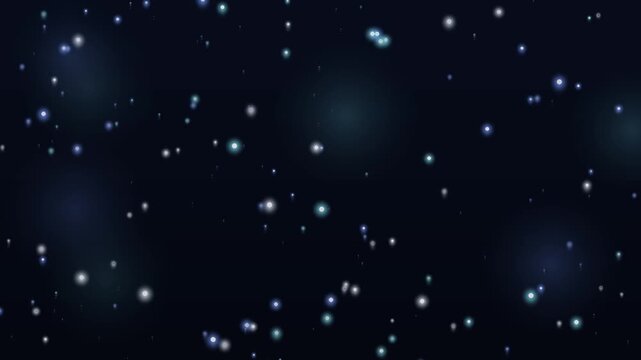 Glowing sapphire and cyan particles rising on dark background, elegant animation