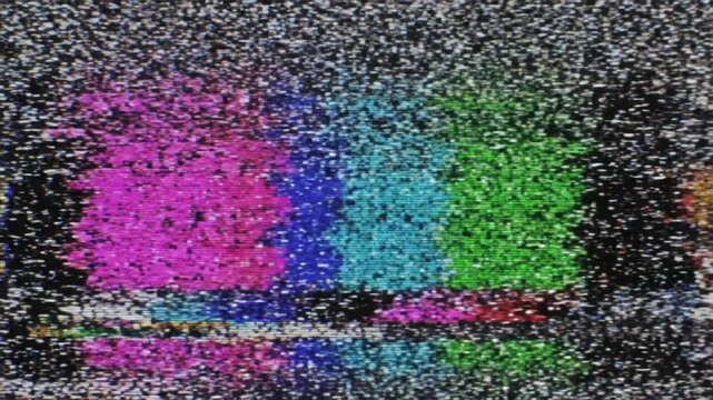Retro TV Static Screen Test Pattern Glitch
