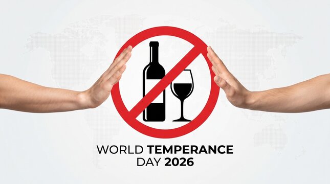 Hands rejecting alcohol for temperance.
