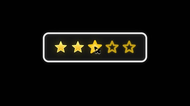 Five Star Rating Selection Process with Yes/No Buttons and Success Confirmation Animation