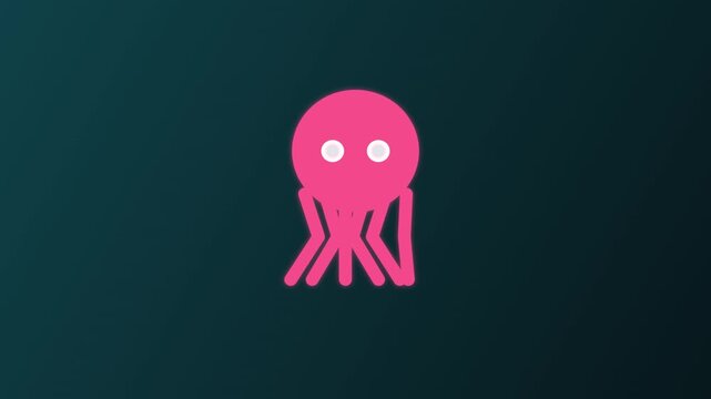 Pink Cartoon Jellyfish Underwater Scene