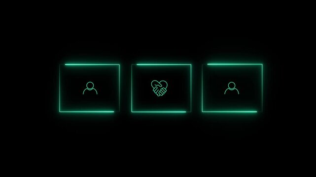 Empathy in leadership concept. neon symbolizing empathy and partnership among blocks representing individuals, emotional intelligence and trust.