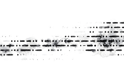 Morse code style pattern with rhythmic black dots and dashes forming a linear PNG isolated on transparent background © MdShuzon