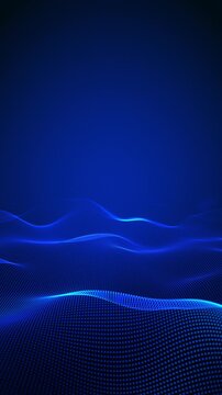 Blue wave background loop. Technological structure sound oscillation motion. Scientific background liquid movement. Gradient blue background wavy space. Abstract video blue screen 4K 60fps mobile.