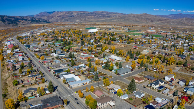 Aerial View of Grandby, Colorado during Autumn