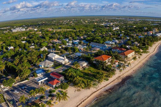 Aerial Drone View of Bodden Town, Cayman Islands