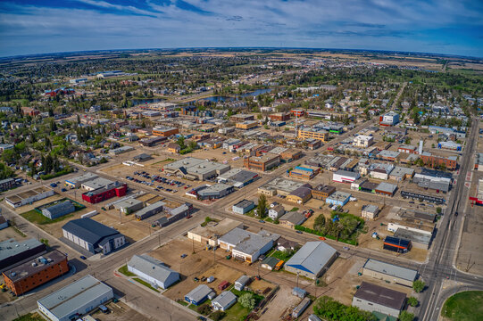 Aerial Drone View of Camrose, Alberta