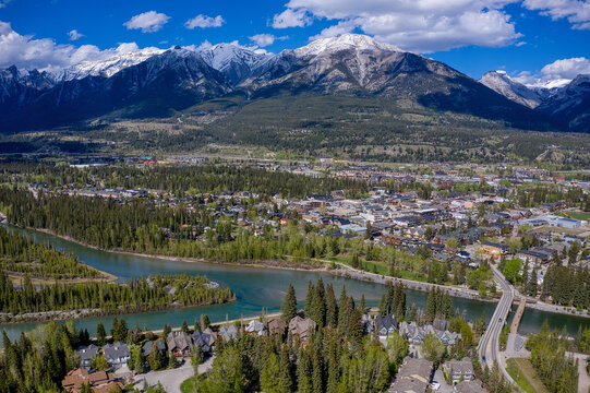 Aerial View of Canmore, Alberta