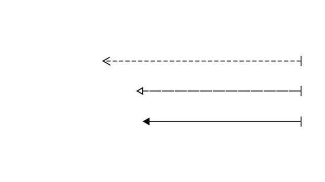 Three horizontal arrow lines showing progress and direction on white background.