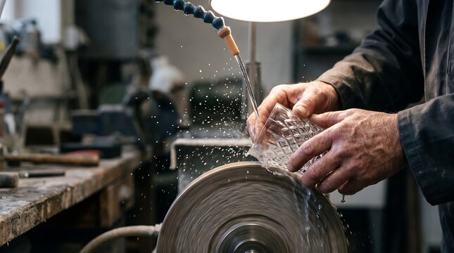 Artisan Grinding Crystal Glassware