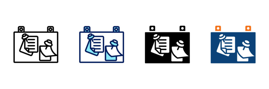 Scrum Board Multistyle Icon Set