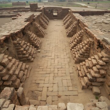 ancient roman amphitheatre in pompeii, Ancient Brick Ruins Excavation Of Harappa Mohenjo Daro Archaeological Historical Site In Pakistan