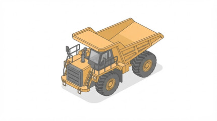 Isometric Mining Dump Truck Heavy Equipment Vector Illustration © Lapak orang bejo