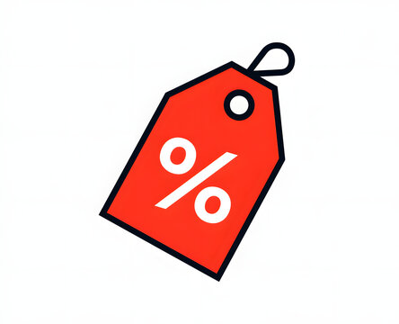 Discount offer tag icon, shopping coupon symbol, sale label tag with percentage sign, Black Friday discount banner or coupon, vector shopping label