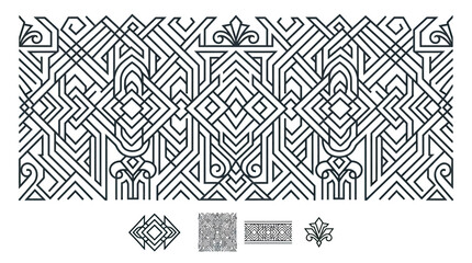 Fototapeta premium Geometric Art Deco Border Design Element