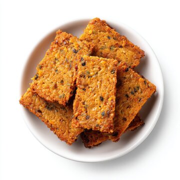 Nepali Tihar lentil bar fried bara isolated on a white background