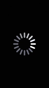 Loading buffering spinner icon, motion graphics animation, vertical seamless 4K loop