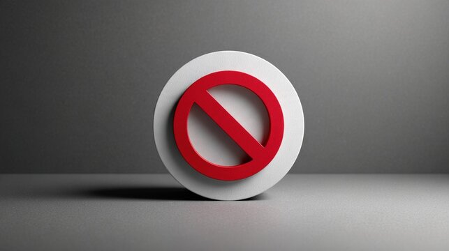 restricted. Red prohibition symbol overlaid on product icon against minimalist gray background. STEM education sheets, lab safety posters, designed for STEM education and laboratory safety posters.