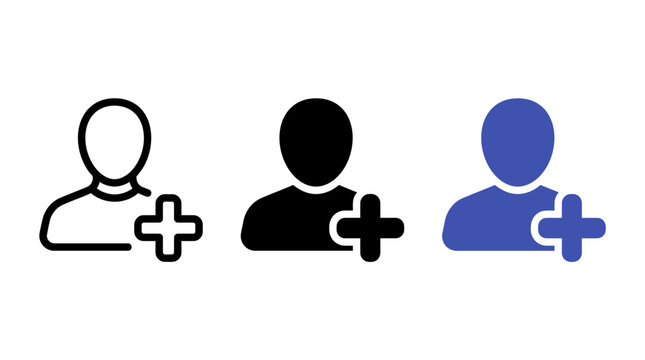Friend request icon design set vector illustration for digital interfaces