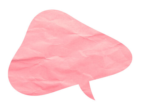 Compact asymmetric pink paper speech bubble cutout