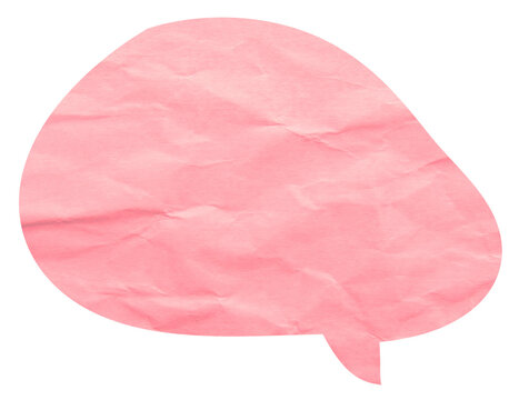 Compact rounded pink paper speech bubble with lower tail