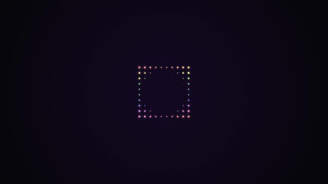 Abstract digital art with geometric square of colorful dots