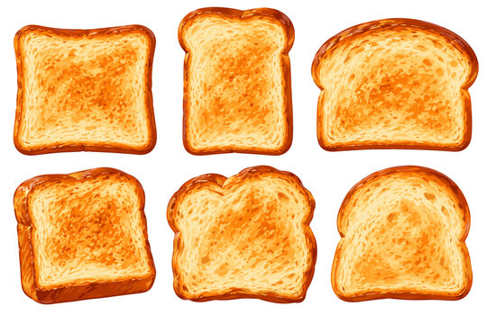 Delicious toasted bread slices vector graphic illustration featuring crispy golden brown crusts for tasty breakfast food design concepts